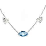Collier Mme La Marquise Diamant Marquise Bleu, Or 18 carats - Lauredi