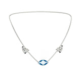 Collier Mme La Marquise Diamant Marquise Bleu, Or 18 carats - Lauredi