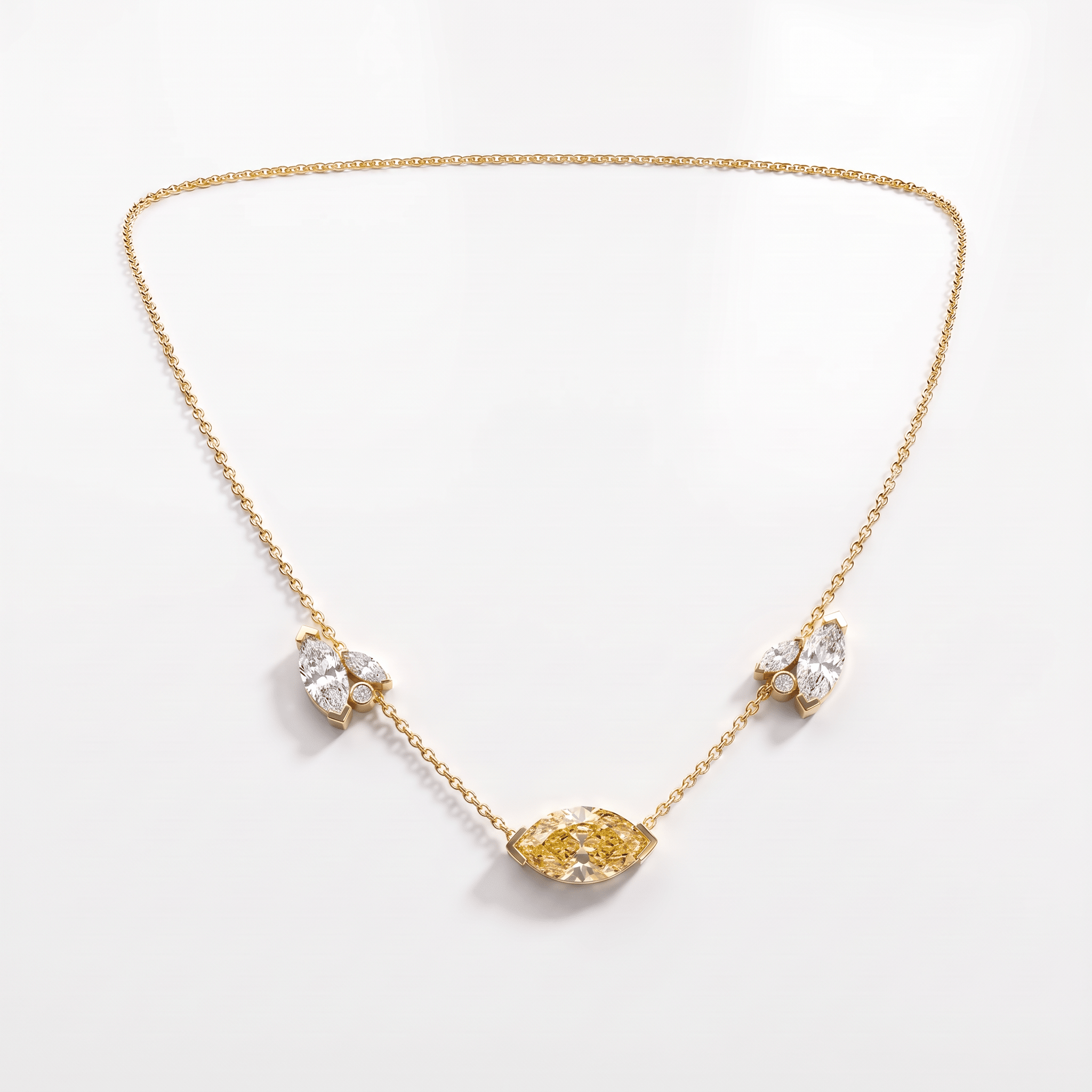 Collier Mme La Marquise Diamant Marquise Jaune - Lauredi