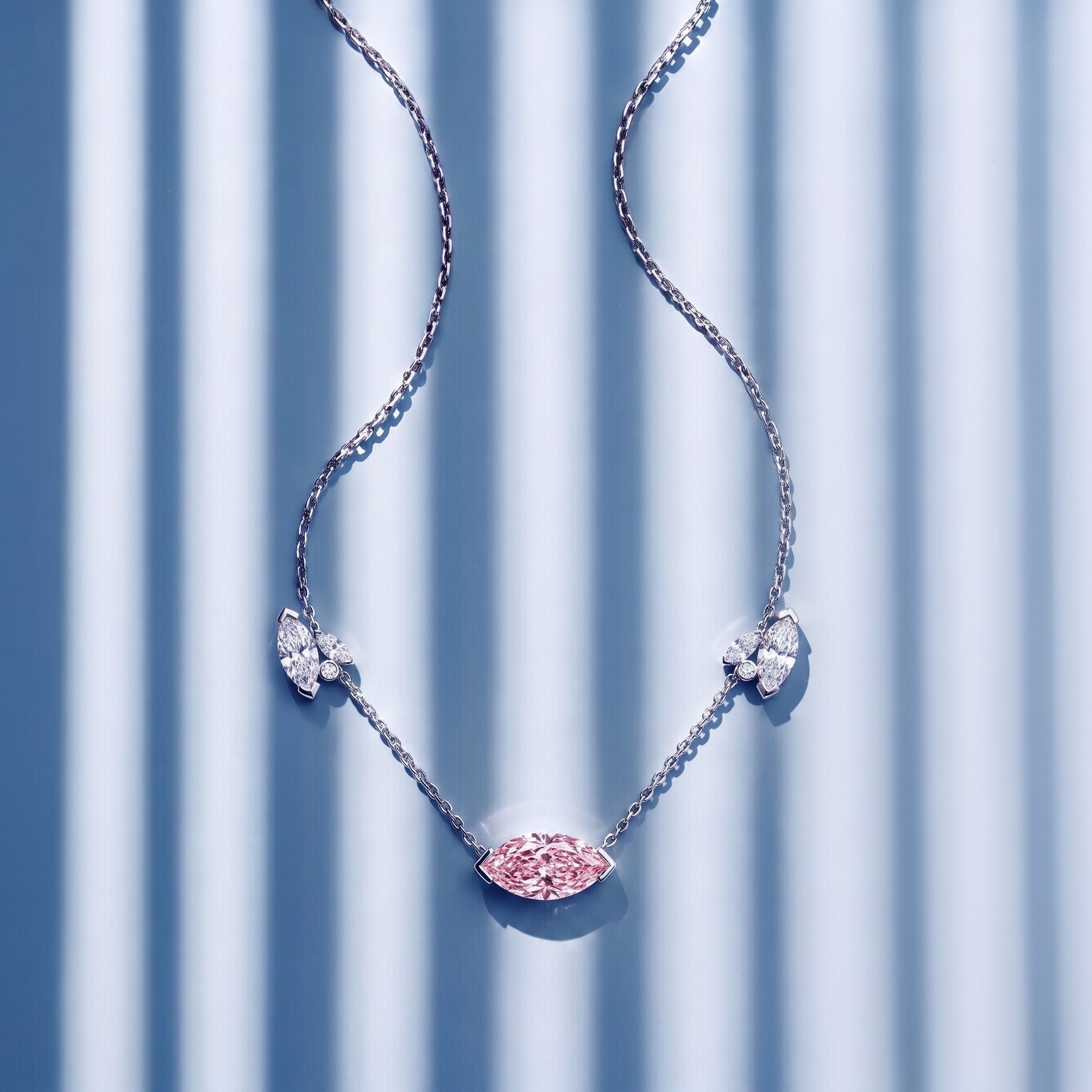 Collier Mme La Marquise Diamant Marquise Rose - Lauredi