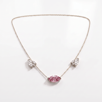 Collier Mme La Marquise Diamant Marquise Rose - Lauredi