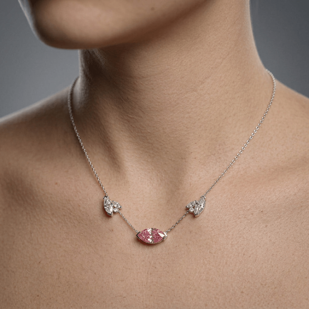 Collier Mme La Marquise Diamant Marquise Rose, Or 18 carats - Lauredi