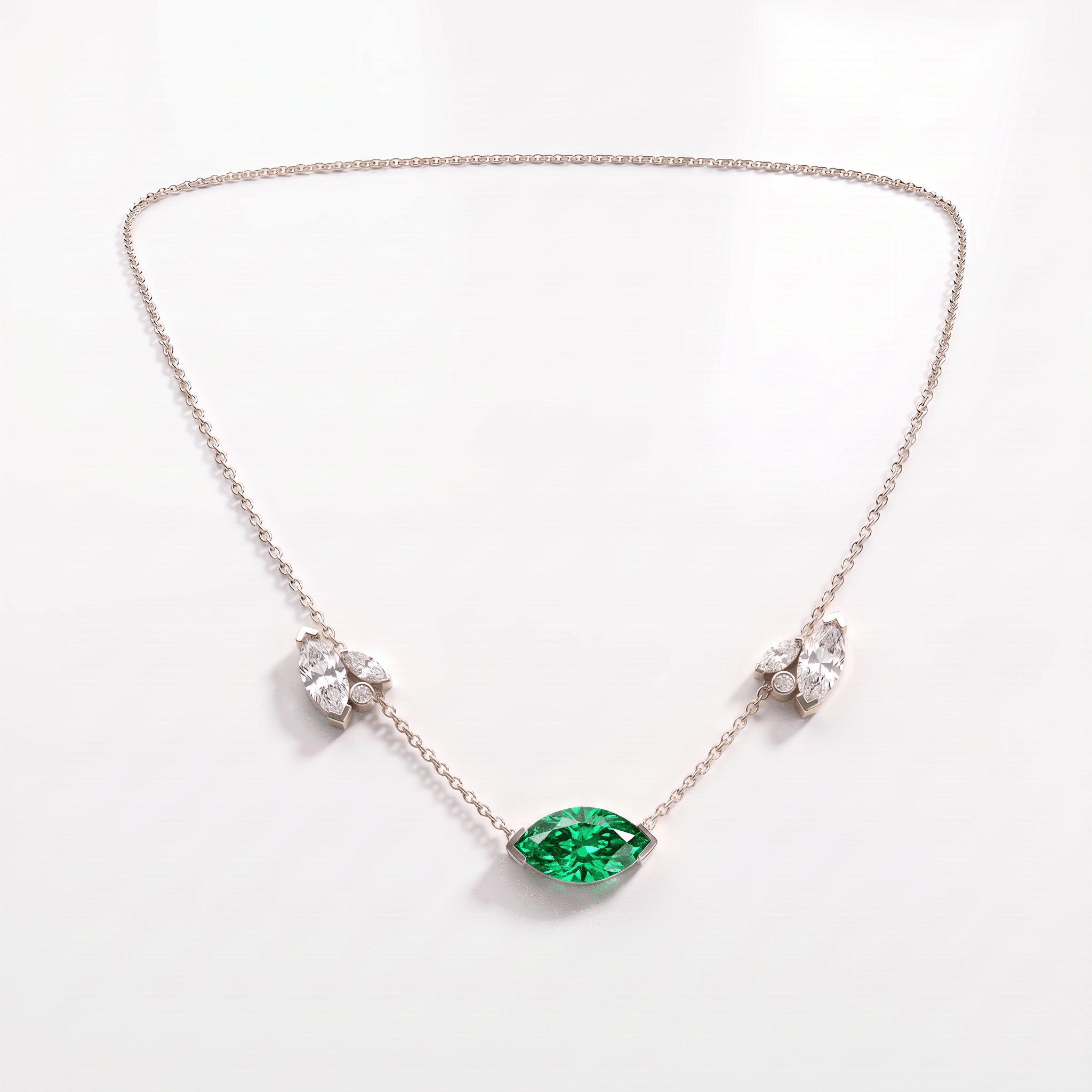 Collier Mme La Marquise Diamant Marquise Vert - Lauredi