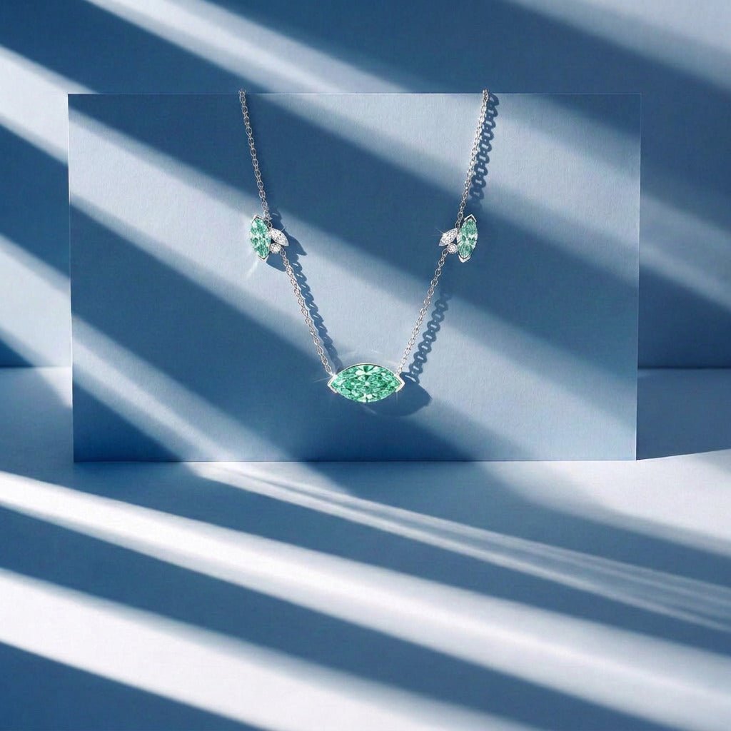 Collier Mme La Marquise Diamant Marquise Vert - Lauredi