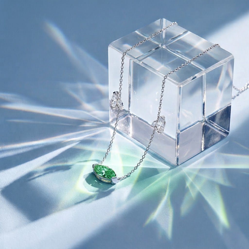 Collier Mme La Marquise Diamant Marquise Vert - Lauredi