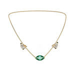 Collier Mme La Marquise Diamant Marquise Vert, Or 18 carats - Lauredi