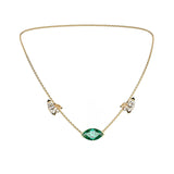 Collier Mme La Marquise Diamant Marquise Vert, Or 18 carats - Lauredi