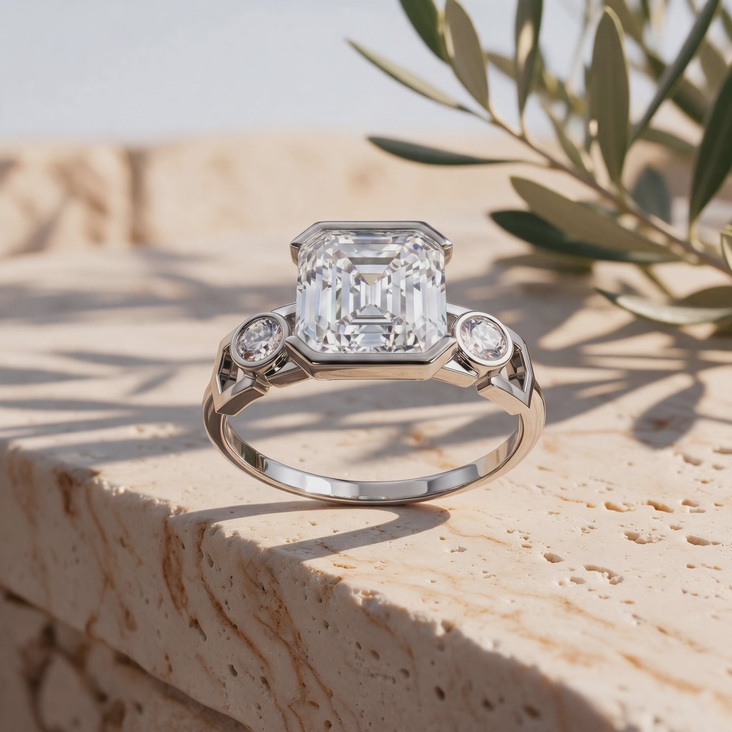 Vidéo bague Faubourg 1925 diamant Asscher blanc sur pierre et olivier - Lauredi