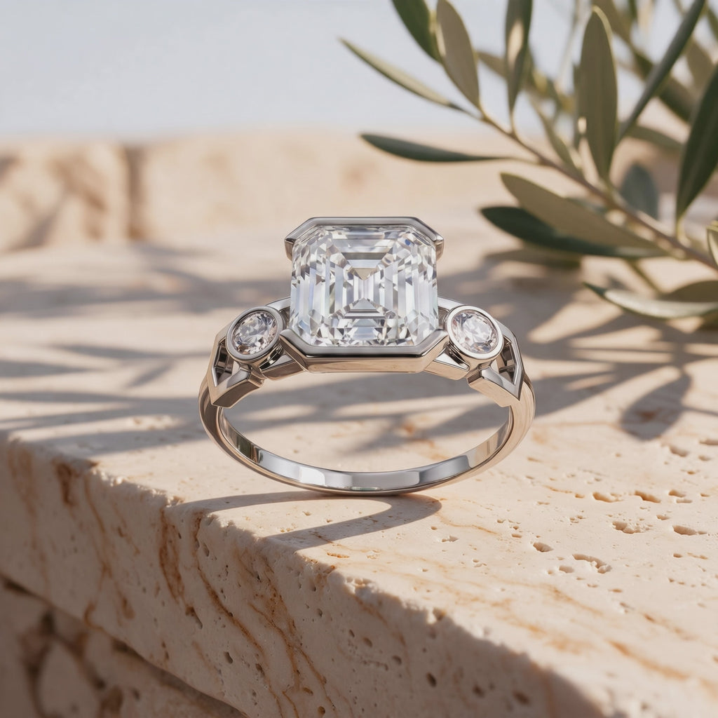 Vidéo bague Faubourg 1925 diamant Asscher blanc sur pierre et olivier - Lauredi