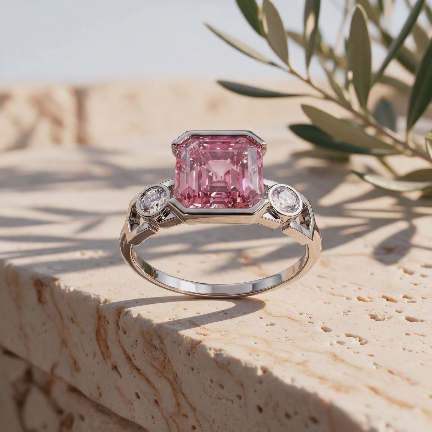 Vidéo bague Faubourg 1925 diamant Asscher rose sur pierre et olivier - Lauredi