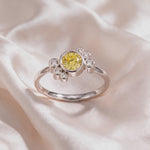 Vidéo bague Andrea diamant jaune sur satin - Lauredi