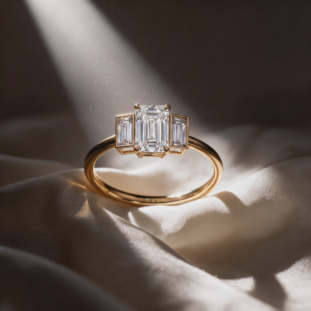 Vidéo bague Christine diamant blanc sur satin - Lauredi