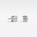 Pendientes de botón Faubourg 1925 en oro reciclado de 18 quilates con diamante de laboratorio talla Asscher blanco – Lauredi