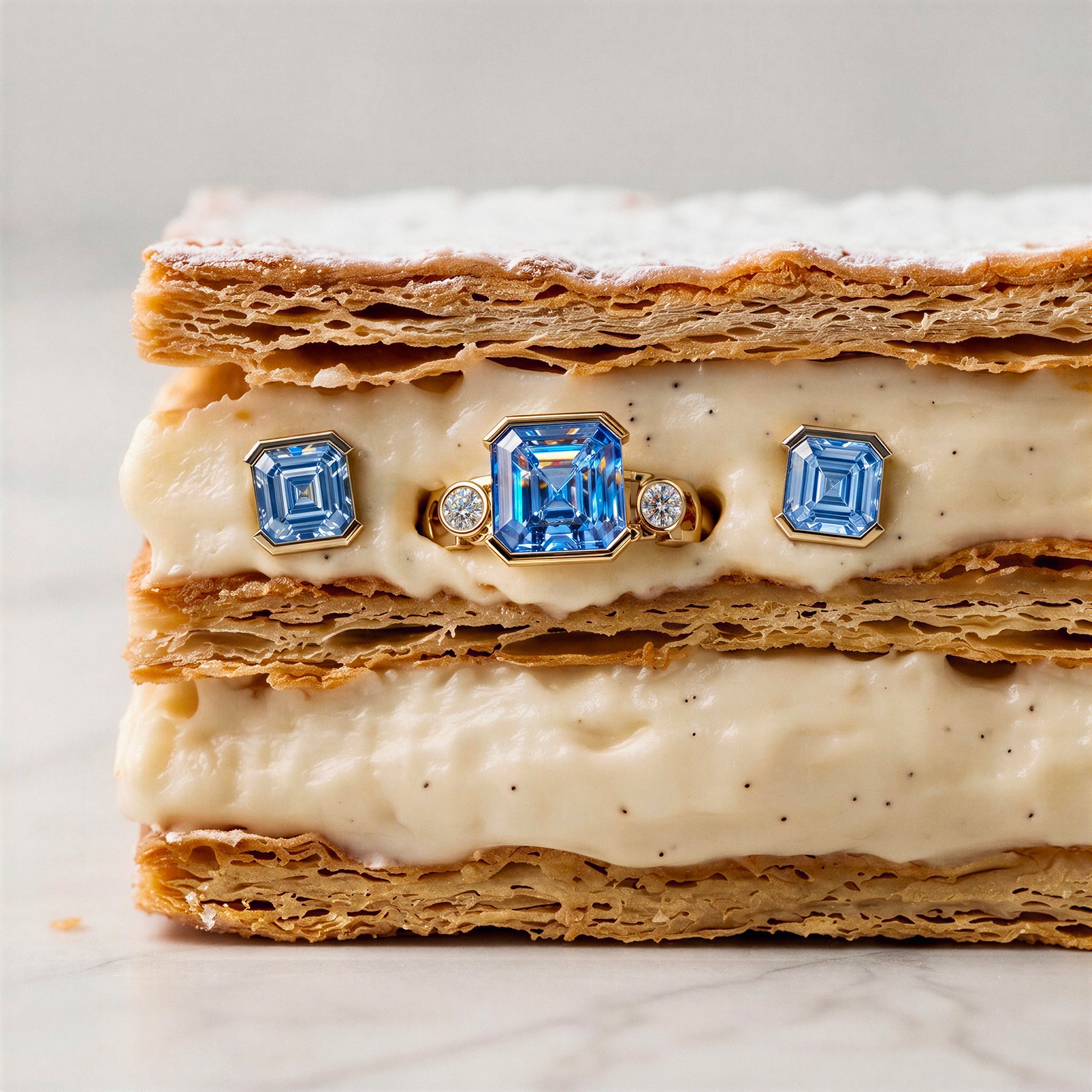 Puces Faubourg 1925 - Diamants Asscher Bleus - Lauredi