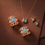 Puces Faubourg 1925 - Diamants Asscher Bleus - Lauredi