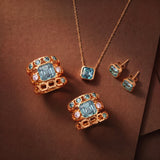 Puces Faubourg 1925 - Diamants Asscher Bleus - Lauredi