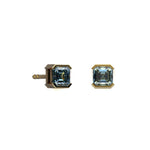 Puces Faubourg 1925 - Diamants Asscher Bleus, Or Blanc/Jaune 18 carats - Lauredi