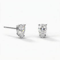 Puces d'oreilles Loop en or recyclé 18 carats, diamant de laboratoire taille poire – Lauredi
