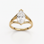 Solitaire Mme La Marquise Diamant Marquise Blanc - Lauredi
