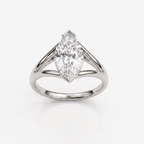 Solitaire Mme La Marquise Diamant Marquise Blanc - Lauredi