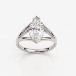 Solitaire Mme La Marquise Diamant Marquise Blanc - Lauredi