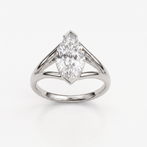 Solitaire Mme La Marquise Diamant Marquise Blanc - Lauredi