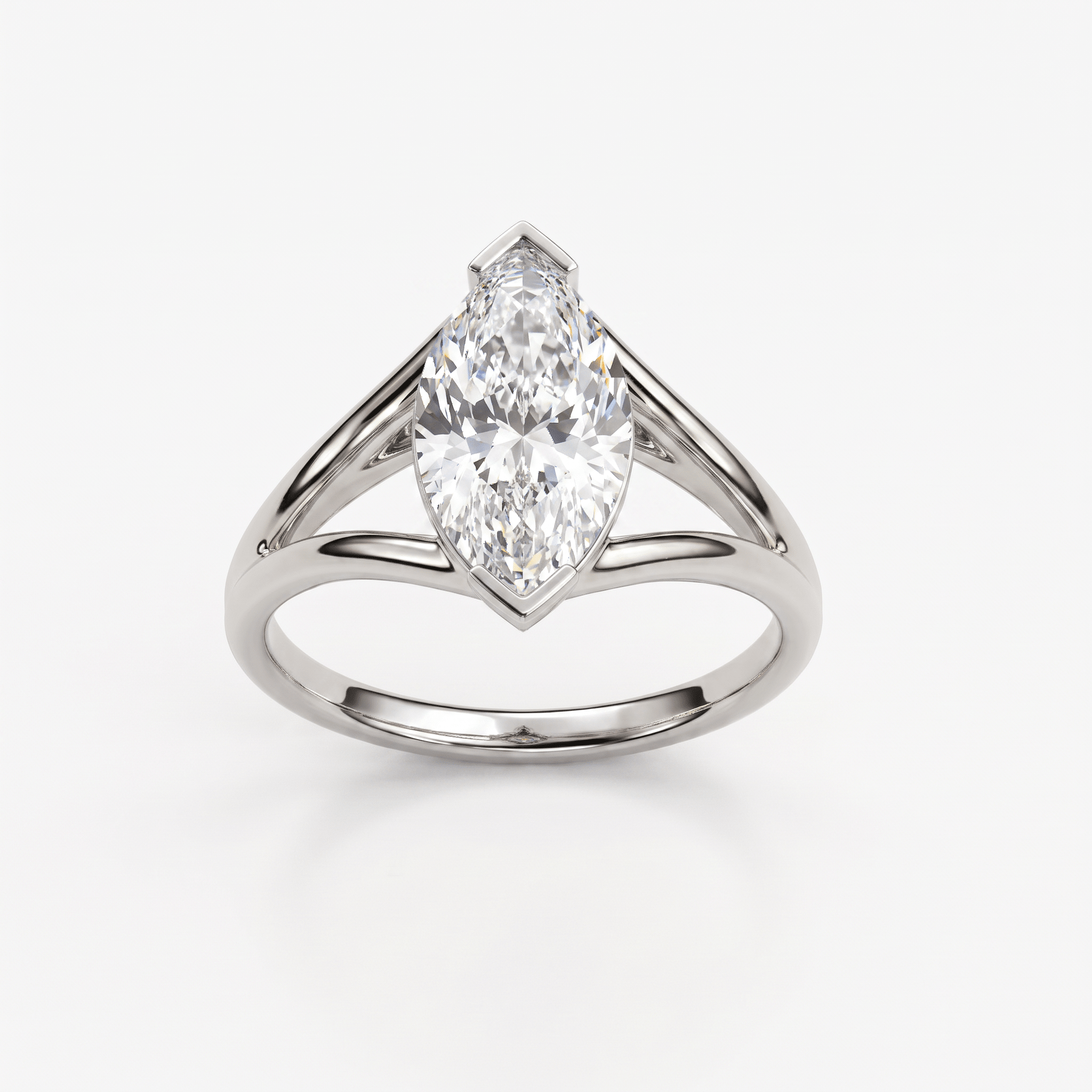 Solitaire Mme La Marquise Diamant Marquise Blanc - Lauredi