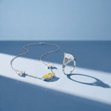 Solitaire Mme La Marquise Diamant Marquise Blanc - Lauredi