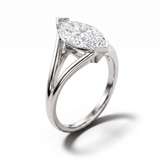 Solitaire Mme La Marquise Diamant Marquise Blanc - Lauredi
