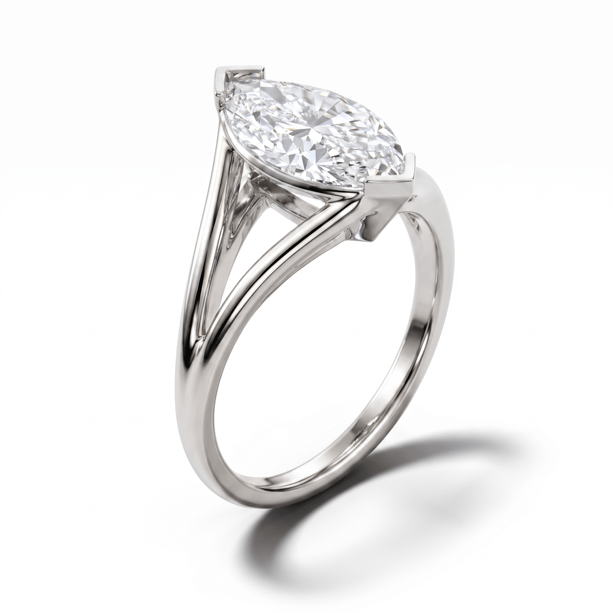 Solitaire Mme La Marquise Diamant Marquise Blanc - Lauredi