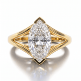 Solitaire Mme La Marquise Diamant Marquise Blanc - Lauredi