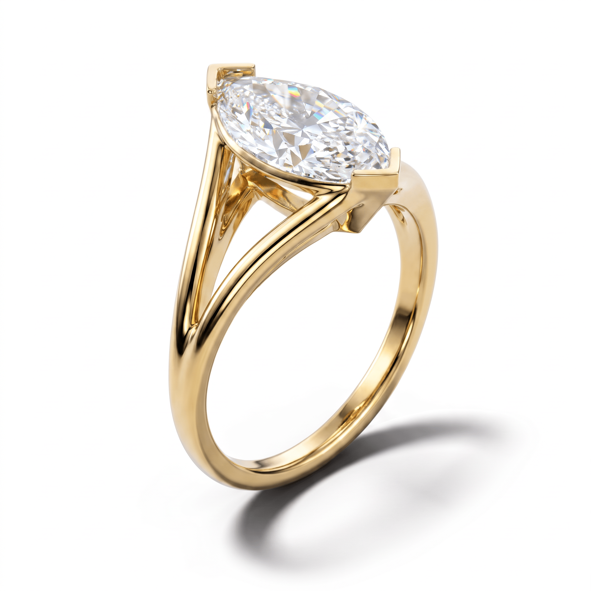 Solitaire Mme La Marquise Diamant Marquise Blanc - Lauredi