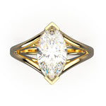 Solitaire Mme La Marquise Diamant Marquise Blanc, Or 18 carats - Lauredi