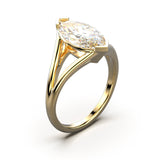 Solitaire Mme La Marquise Diamant Marquise Blanc, Or 18 carats - Lauredi