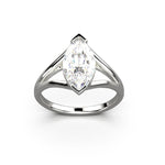 Solitaire Mme La Marquise Diamant Marquise Blanc, Or 18 carats - Lauredi
