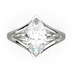 Solitaire Mme La Marquise Diamant Marquise Blanc, Or 18 carats - Lauredi