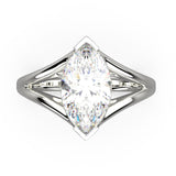 Solitaire Mme La Marquise Diamant Marquise Blanc, Or 18 carats - Lauredi