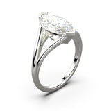 Solitaire Mme La Marquise Diamant Marquise Blanc, Or 18 carats - Lauredi