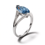 Solitaire Mme La Marquise Diamant Marquise Bleu - Lauredi