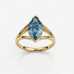 Solitaire Mme La Marquise Diamant Marquise Bleu - Lauredi