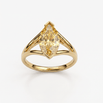 Solitaire Mme La Marquise Diamant Marquise Jaune - Lauredi