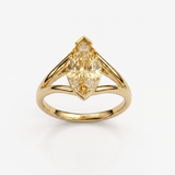 Solitaire Mme La Marquise Diamant Marquise Jaune - Lauredi