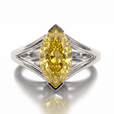 Solitaire Mme La Marquise Diamant Marquise Jaune - Lauredi