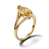 Solitaire Mme La Marquise Diamant Marquise Jaune - Lauredi