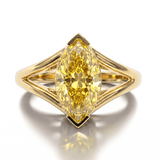 Solitaire Mme La Marquise Diamant Marquise Jaune - Lauredi