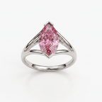 Solitaire Mme La Marquise Diamant Marquise Rose - Lauredi