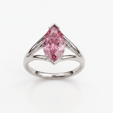 Solitaire Mme La Marquise Diamant Marquise Rose - Lauredi
