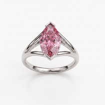 Solitaire Mme La Marquise Diamant Marquise Rose - Lauredi