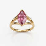 Solitaire Mme La Marquise Diamant Marquise Rose - Lauredi