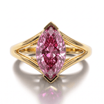 Solitaire Mme La Marquise Diamant Marquise Rose - Lauredi